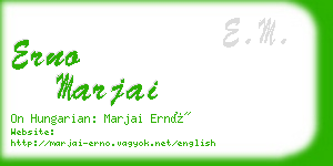 erno marjai business card